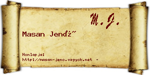 Masan Jenő névjegykártya